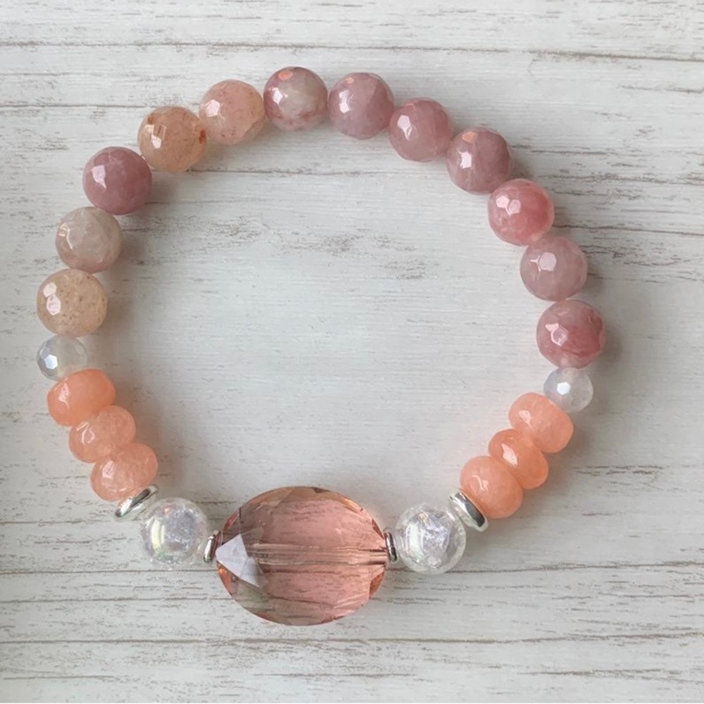 Genuine beaded crystal gemstone bracelet